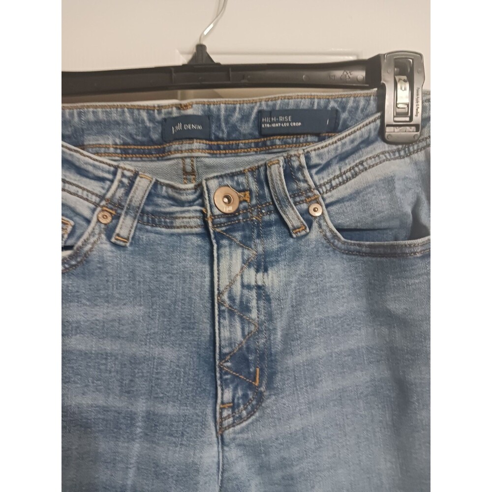 Women's J. Jill Denim Hi Rise Straight Leg Crop Jeans Size 6P Raw Hem - Picture 3 of 7